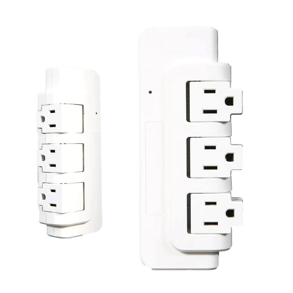 3Outlets Portable Power Strip with Extender Multi Sockets Wall Mount for Home Office (2Pieces