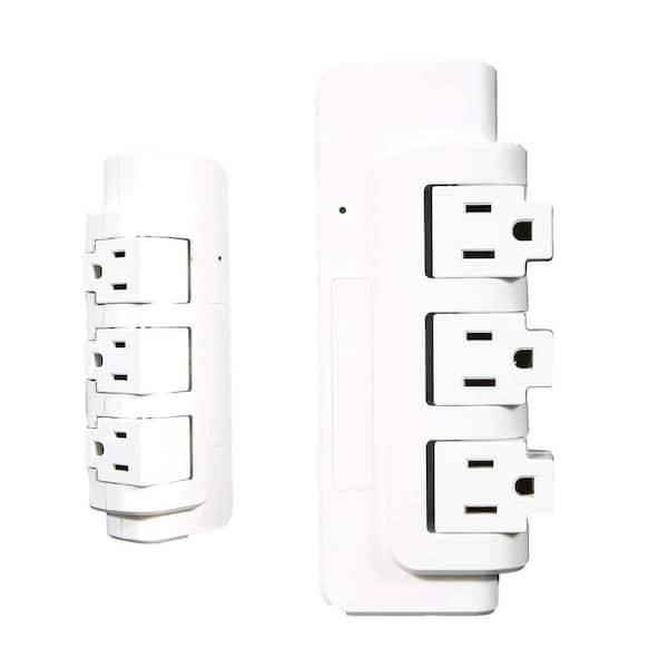 Unbranded 3-Outlets Portable Power Strip with Extender Multi Sockets Wall Mount for Home Office (2-Pieces without shelf)