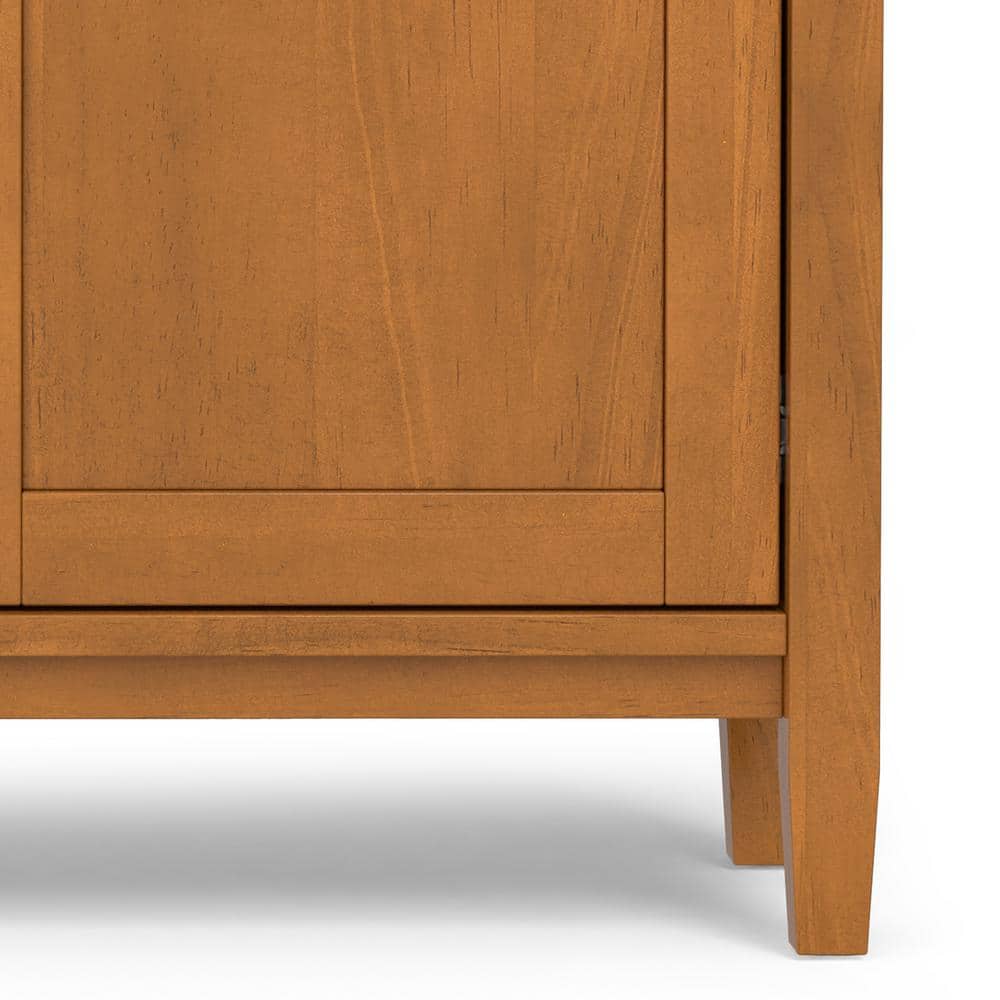 Light Golden Brown Solid Wood 36" Freestanding Storage Cabinet
