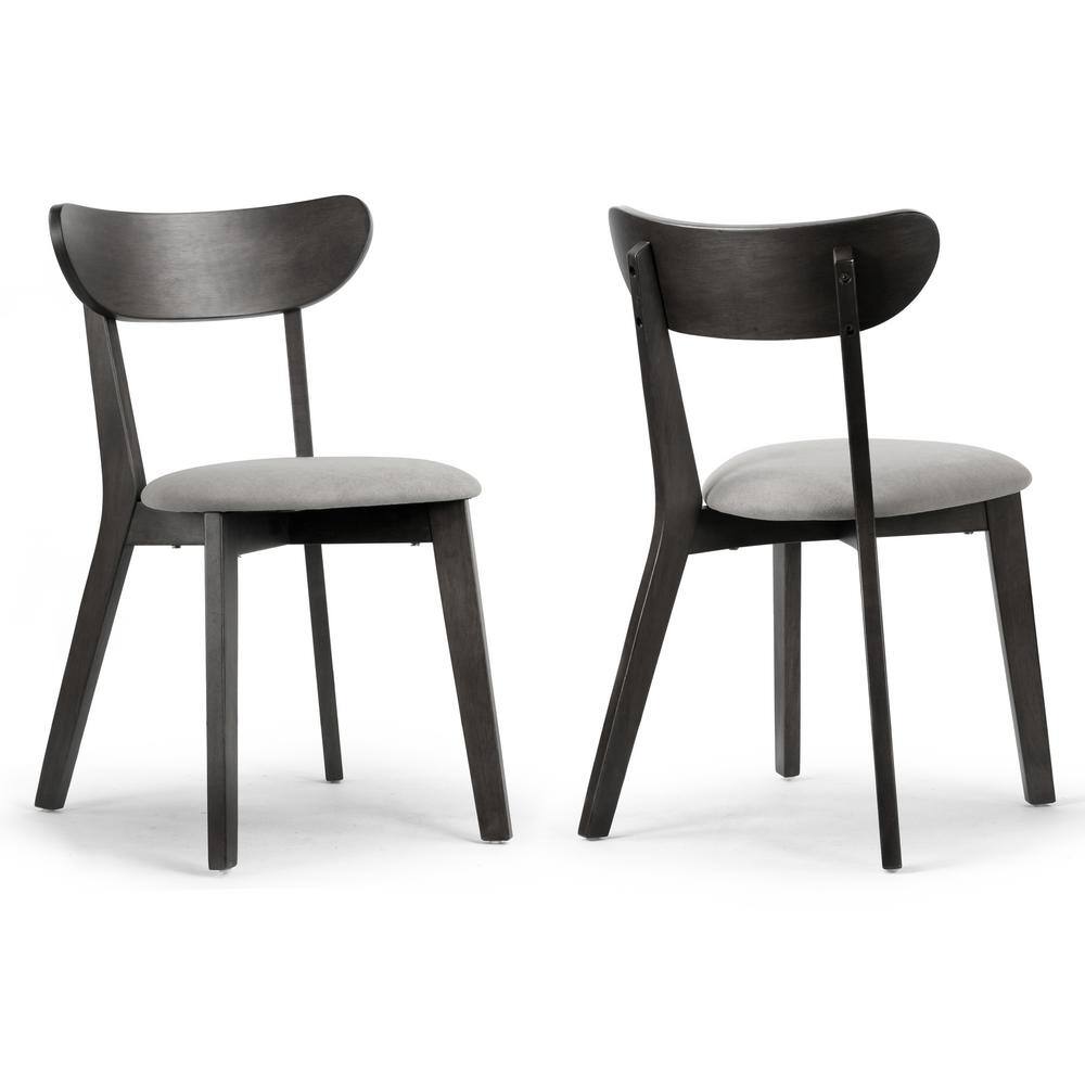 Glamour Home Aspen Black Rubberwood Dining Chair with Upholstered Seat