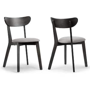 Aspen Black Rubberwood Dining Chair with Upholstered Seat (Set of 2)