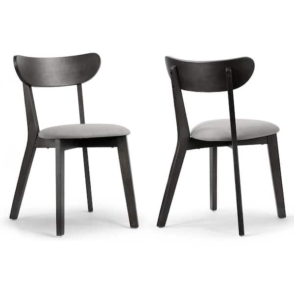 Aspen Black Rubberwood Dining Chair, Black Dining Chairs Upholstered Seat