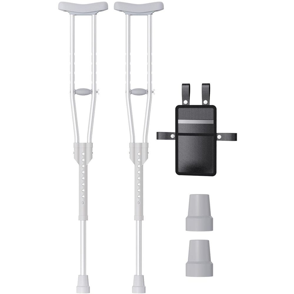 Lightweight Aluminum Crutches with Underarm Pad, Crutch Bag and Hand Grip, 300 lb. Capacity, Fitting 5'2 in. -5'8 in. price history on PriceWatchPro