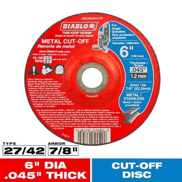 DIABLO Bonded 6 in. x 0.045 in. x 7/8 in. Metal Cutoff T27