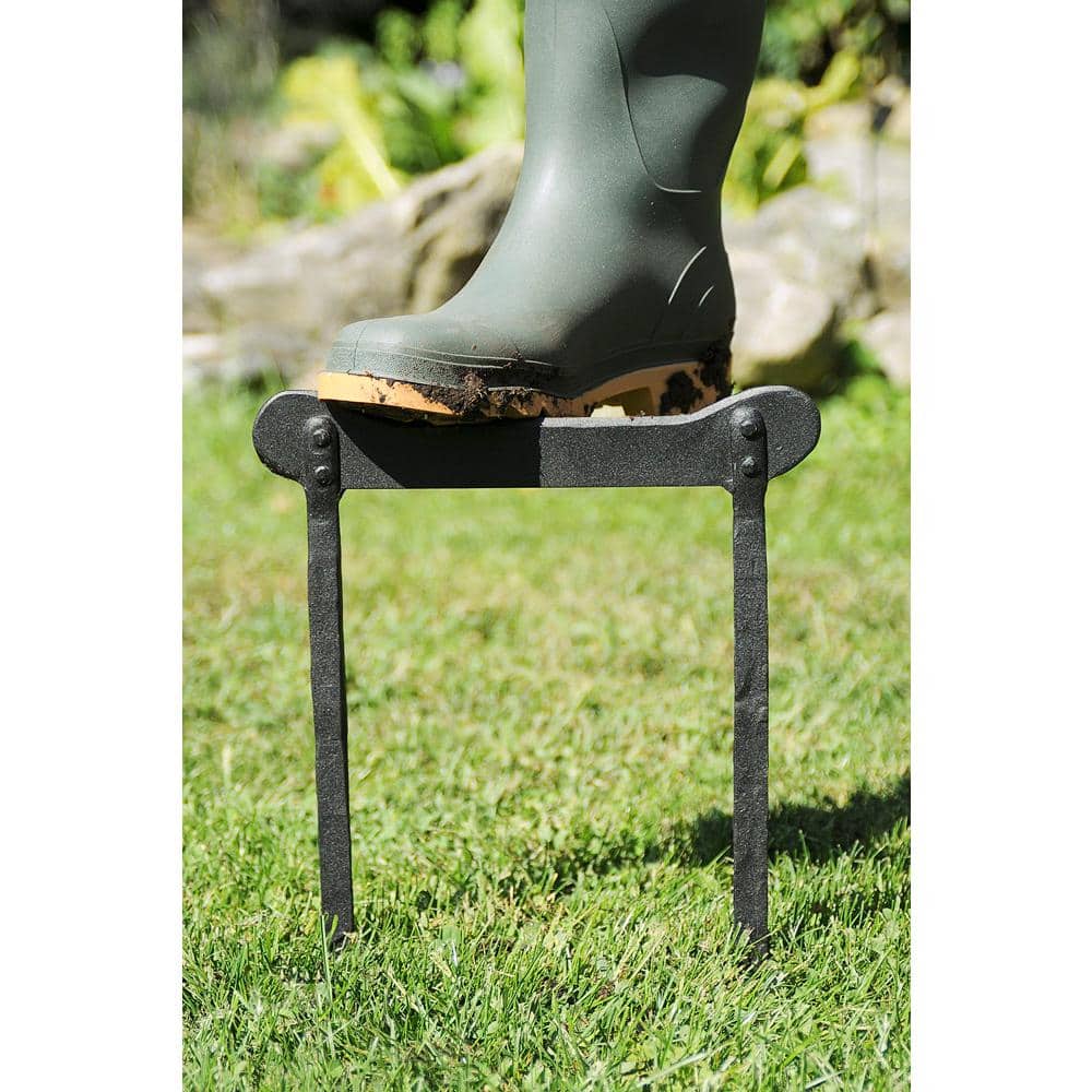 Black Powder-Coated Metal Boot Scraper for Outdoor Entryway