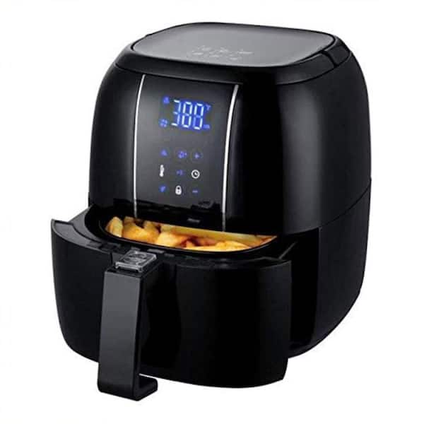 OVENTE 3.2 Qt. Black Air Fryer Grill Pan and Non-Stick Frying Basket Auto  Shut-Off 6 Cooking Presets Touch Sensor FAD61302B - The Home Depot