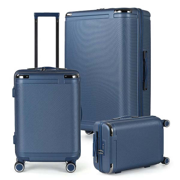 Hikolayae Port Victoria Nested Hardside Luggage Set in Elegant Black, 3 Piece - TSA Compliant