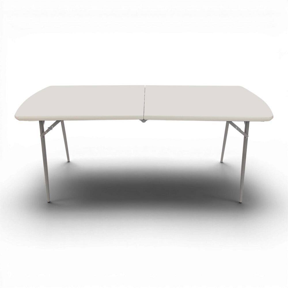 Baldwin 30 in. x 72. in Fold-In-Half Banquet Table, Plastic Top, Speckled Grey
