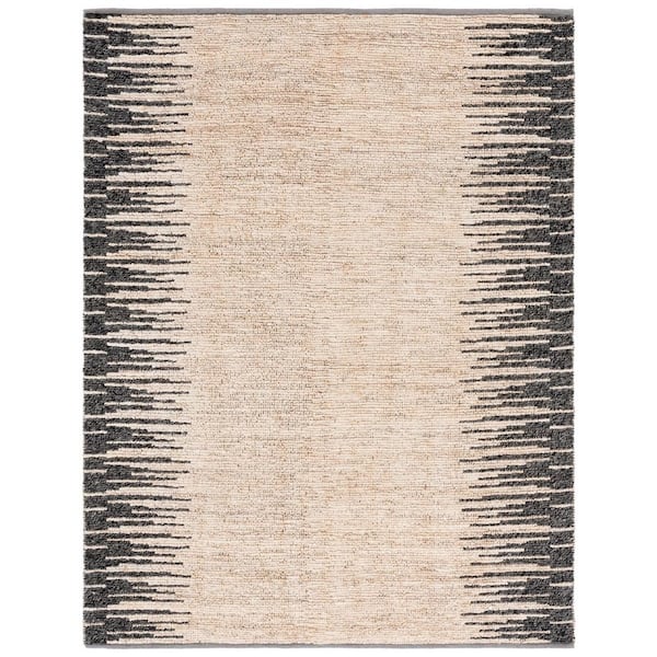 SAFAVIEH Natural Fiber Bleach/Black 8 ft. x 10 ft. Transition Marle Area Rug