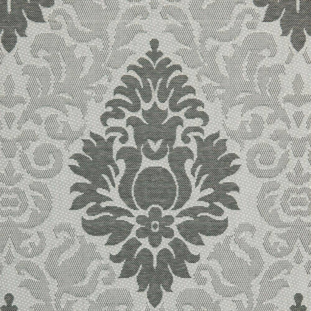 Light Grey and Anthracite Synthetic Rectangular Area Rug