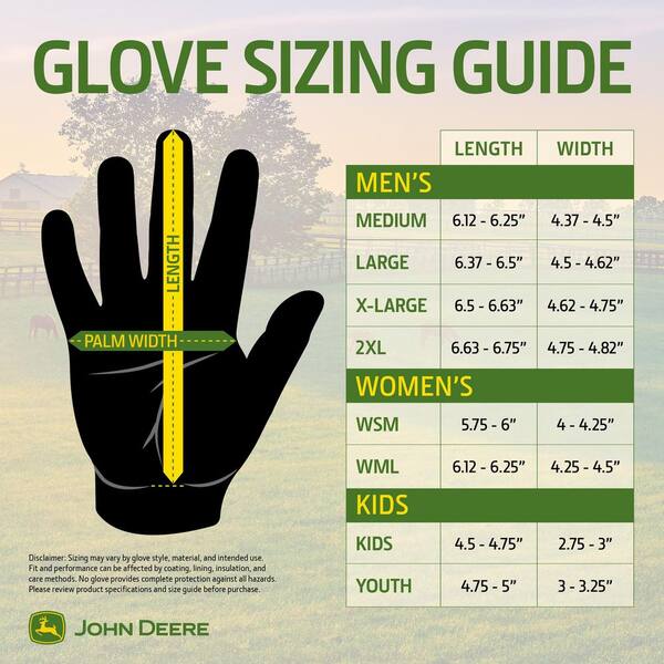 John Deere Split Cowhide X-Large Work Gloves JD00004/XL - The Home