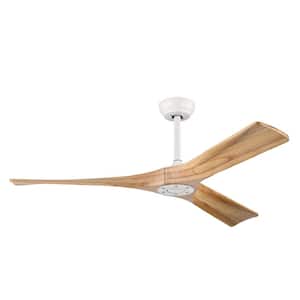 Ewies 52in.Indoor Scandi White Solid Wood 6-Speed Ceiling Fan without Lights, Slient Reversible Ceiling Fan w/Remote