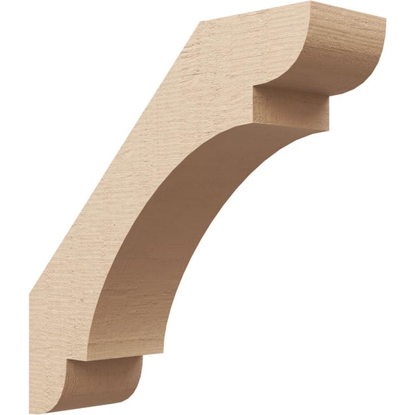 Ekena Millwork 5 in. x 18 in. x 18 in. Olympic Rough Cedar Woodgrain Timberthane Polyurethane Knee Brace, Primed