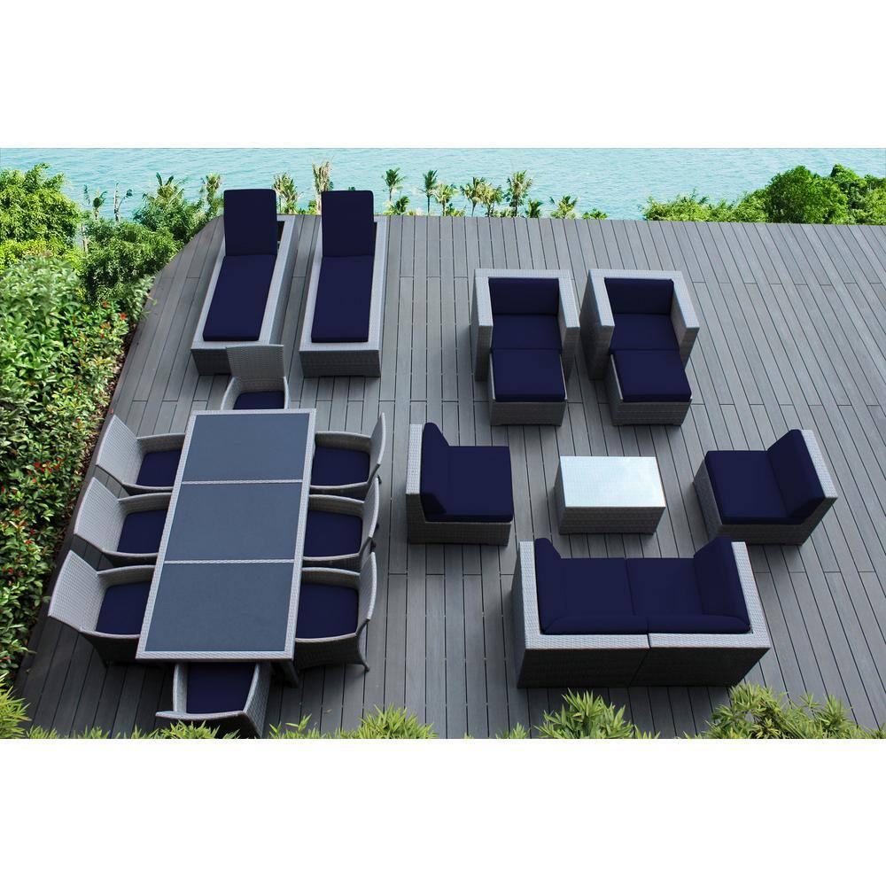 Ohana Depot Gray 20Piece Wicker Patio Combo Conversation Set with