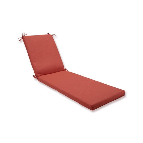 Pillow Perfect Solid 23 x 30 Outdoor Chaise Lounge Cushion in Orange Rave