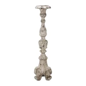 27.5 in. Magnesia Weathered White Candle Holder