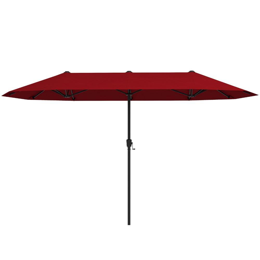 13 ft. Polyester and Metal Double-Sided Patio Umbrella with Crank Lift for Patio, Deck and Poolside, Red price history on PriceWatchPro
