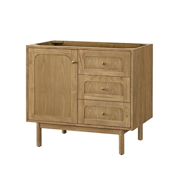 James Martin Vanities Laurent 35.9 in. W x 23.0 in. D x 33.0 in. H Single Bath Vanity Cabinet without Top in Light Natural Oak