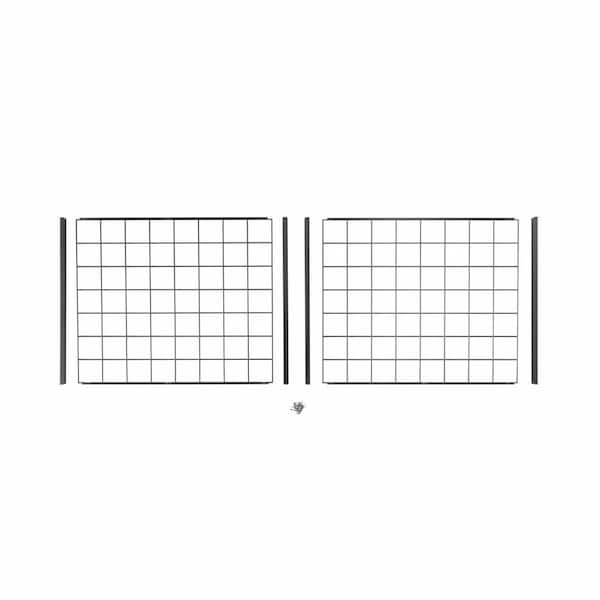 ProWood 26 in. H x 32 in. W Black Powder-Coated Hog Wire Metal Panels Horizontal Railing Kit