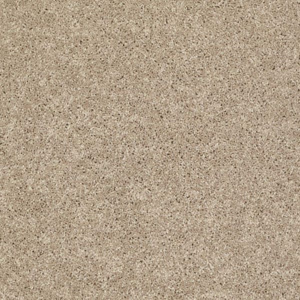 TrafficMaster Palmdale I - Gentle Breeze - Beige 17.6 oz. Polyester Texture Installed Carpet