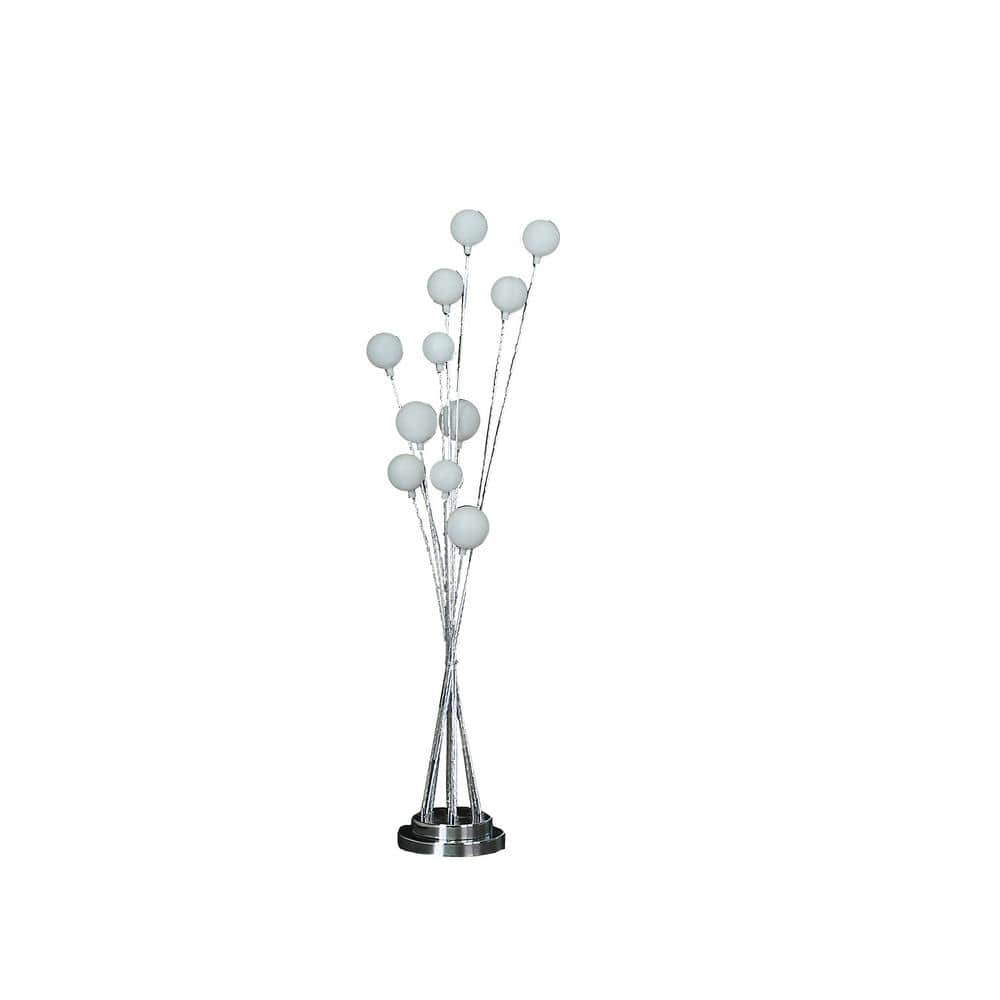 HomeRoots 46 in. Silver Multi Light LED Novelty Standard Floor Lamp ...