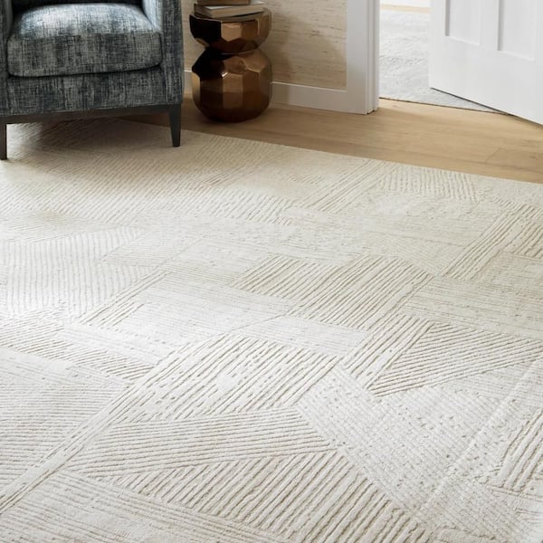 Adrian Handwoven Wool Beige 8 ft. x 10 ft. Indoor Area Rug