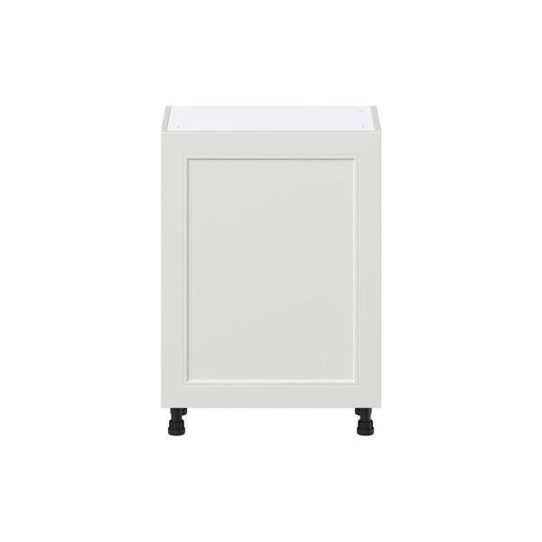 J COLLECTION 24 in. W x 14 in. D x 34.5 in. H Littleton Painted Gray Shaker Assembled Shallow Base Kitchen Cabinet with a Door