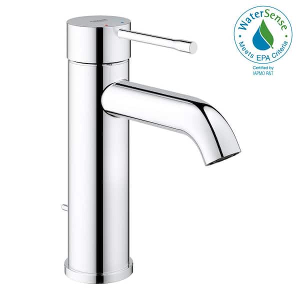 GROHE Essence New Single Hole Single-Handle 1.2 GPM Mid-Arc Bathroom Faucet in StarLight Chrome