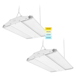 14 in. 80/110/150-Watt White Linear High Bay LED Shop Light Up to 20500LM 4CCT 3000K-5000K Adjustable Tilt Light 2-Pack