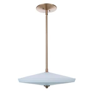 Pendant 40-Watt 4 Light Satin Brass Finish Dining/Kitchen Island Foyer Pendant with Frost White Glass, No Bulbs Included