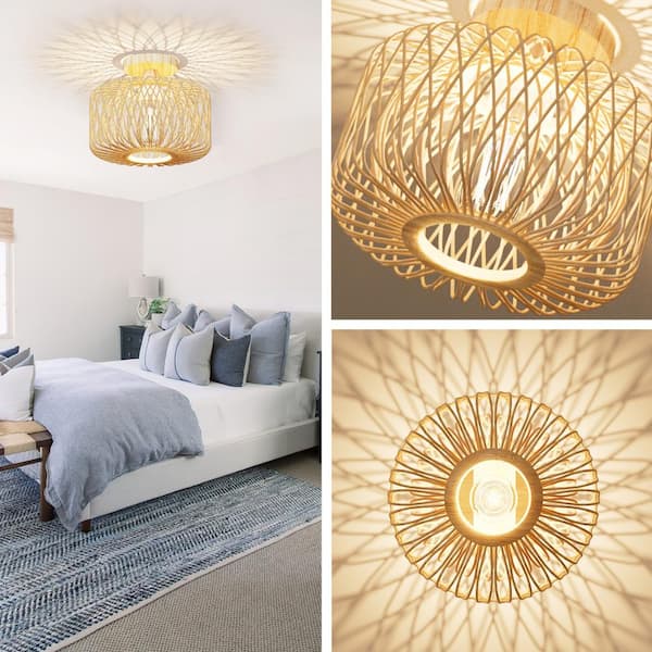 Tivleed 10.4 in. 1-Light Bohemian Recessed Mount with