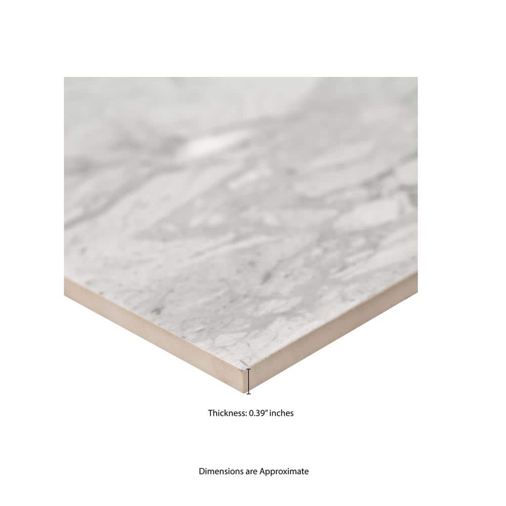Leonardo Onda Gray 24x24 Polished Porcelain Marble Look Tile