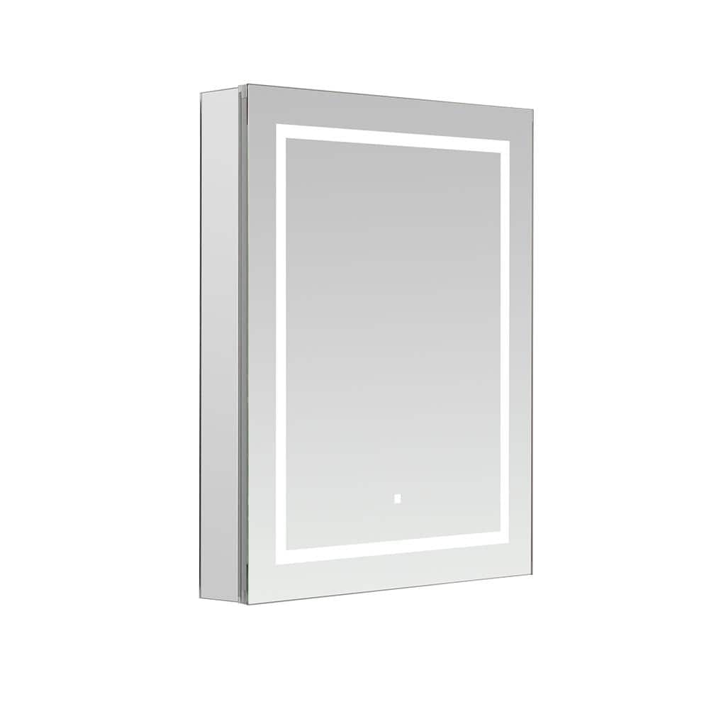 Royale Basic Q 24 in. W x 30 in. H Rectangular LED Medicine Cabinet with Mi