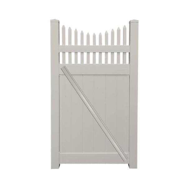 Weatherables Halifax 3.7 ft. W x 5 ft. H Tan Vinyl Privacy Fence Gate Kit