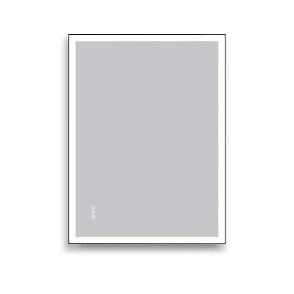 48 in. W x 36 in. H Rectangular Framed Tempered Glass Wall-Mounted Bathroom Vanity Mirror in Matte Black