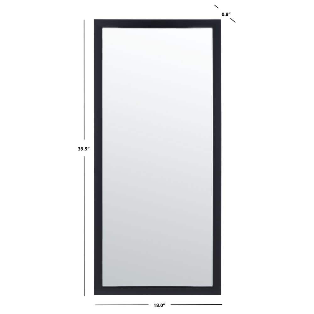 Grand Pravina Black Rectangular Solid Wood Frame Mirror