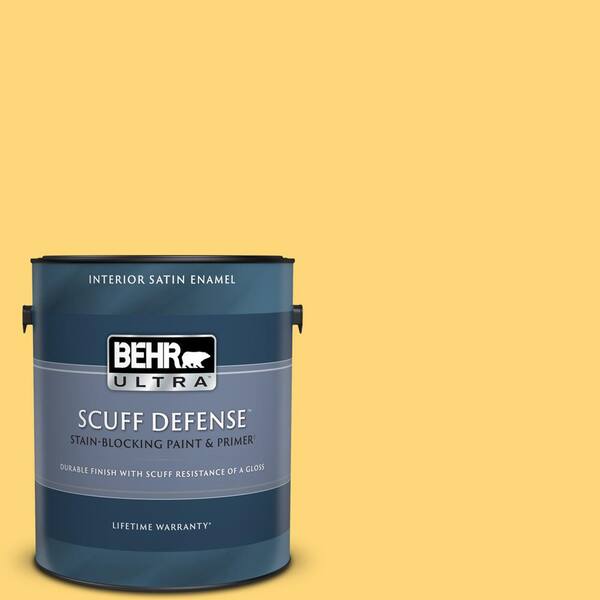 BEHR ULTRA 1 gal. Home Decorators Collection #HDC-SM16-05 Deviled Egg Extra Durable Satin Enamel Interior Paint & Primer