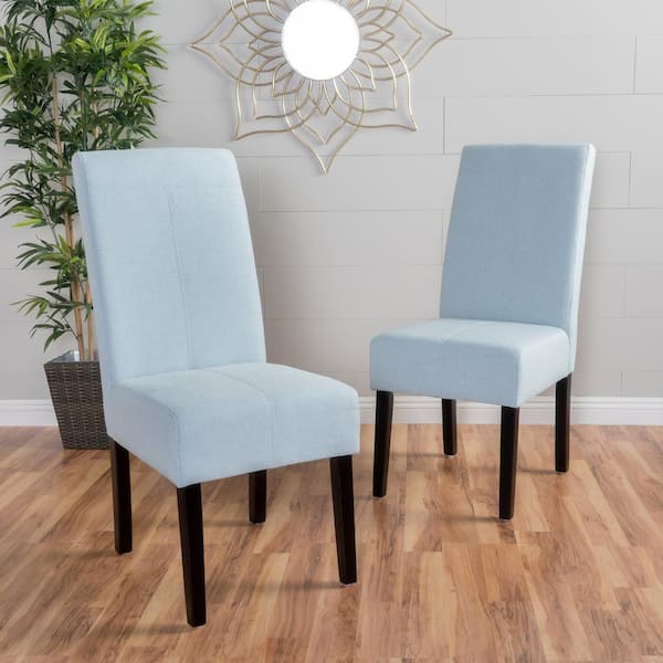 Perticia Light Sky Fabric Upholstered Dining Chair (Set of 2)