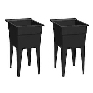 18 in. x 24 in. Recycled Polypropylene Black Laundry Sink (Pack of 2)