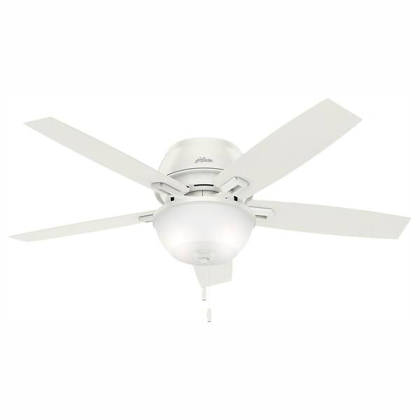 Hunter Fan 52 inch Fresh White Low Profile LED Ceiling Fan with 3 Lights 
