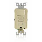 15 Amp SmartlockPro Combination GFCI Outlet and Switch, Ivory