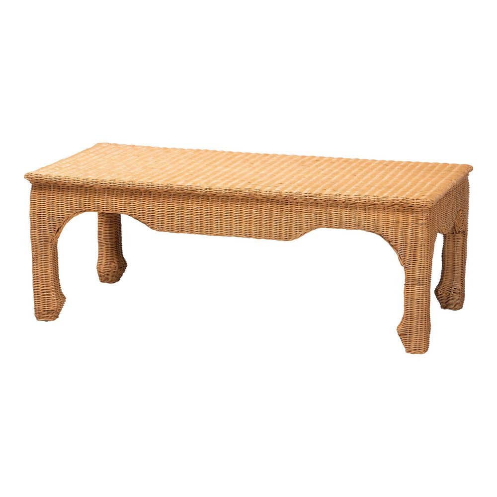Abena 51.6 in. Light Honey Rectangle Natural Rattan/Wicker Coffee Table price history on PriceWatchPro