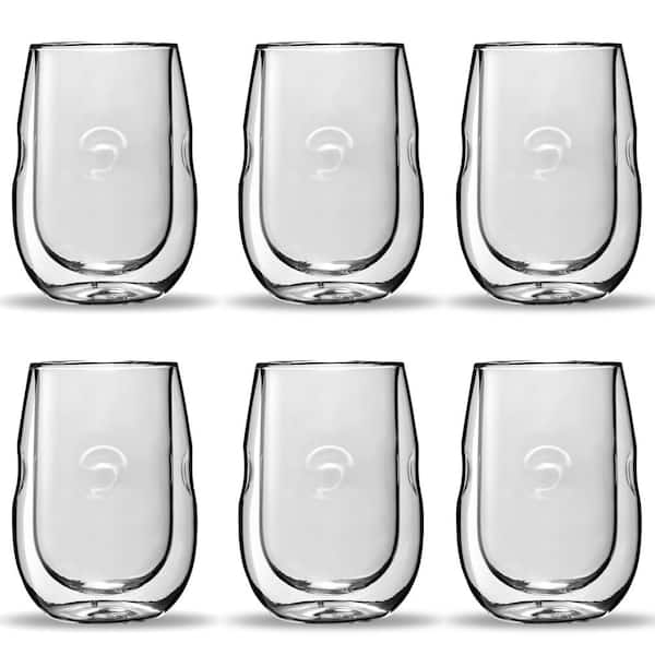 Curva Artisan Series Double Wall Beverage Glasses and Tumblers - Set of 4  Unique 8 oz Drinking Glasses