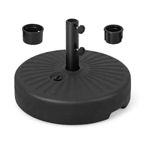 5 lb. HDPE Round Stand Patio Umbrella Base in Black for Yard Garden Poolside