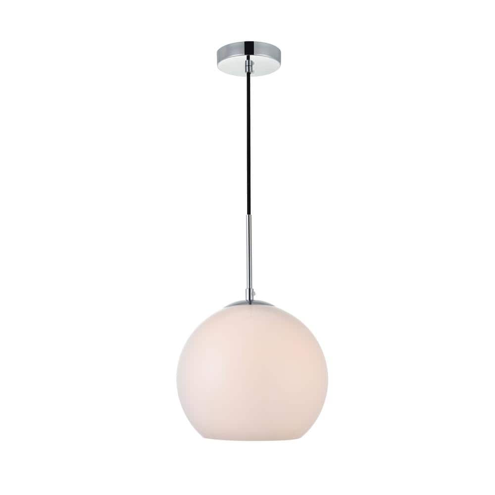 Timeless Home Blake 1-Light Chrome Pendant with Frosted Glass Shade