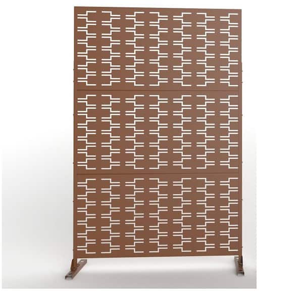 Unbranded Patio Brown Laser Cut Galvanized Steel Privacy Screen