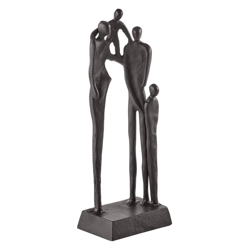 Brown Cast Iron Abstract Family of Four Sculpture