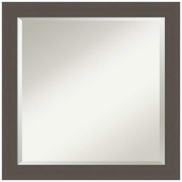 Amanti Art Brushed Pewter 23.5 in. H x 23.5 in. W Framed Wall Mirror