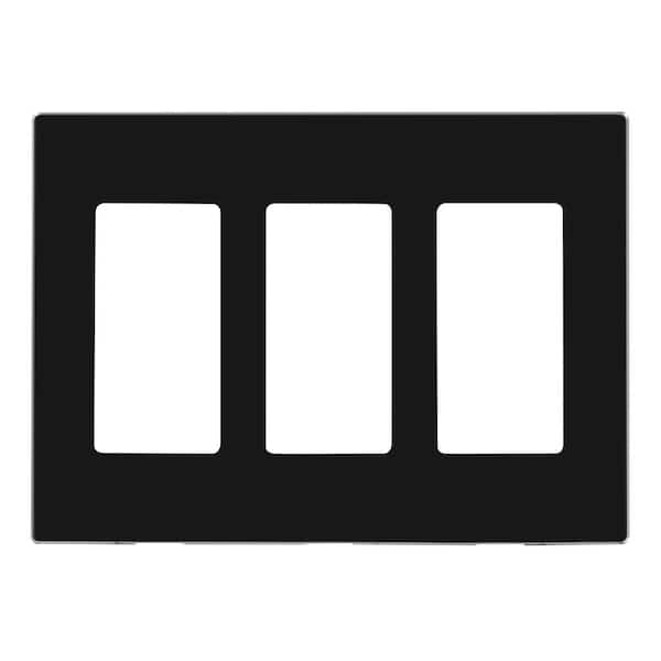 3-Gang Black Decora/Rocker Polycarbonate Standard Screwless Wall Plate (5-Pack) 80311-E