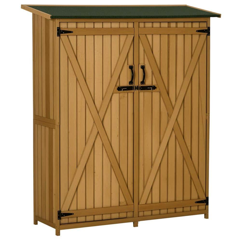 gardenH　904040 55 in. W x 64 in. H Wooden Garden Shed Storage Cabinet with
